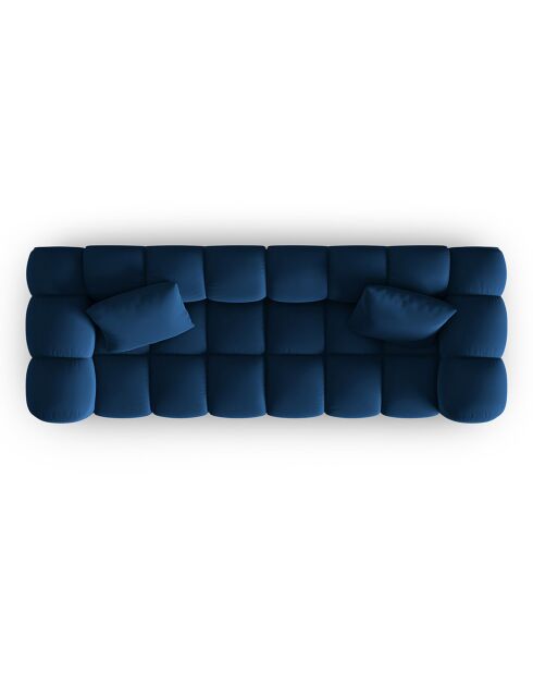 Canapé modulaire en Velours Halley 3 places bleu roi - 228x87x70 cm